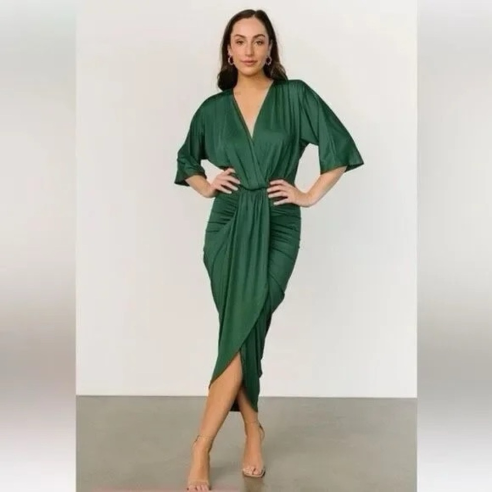 Baltic Born Mimi Midi Forest Green Dress NWT